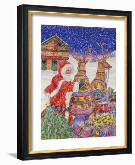 Father Christmas Loading His Sleigh (W/C on Paper)-Catherine Bradbury-Framed Giclee Print