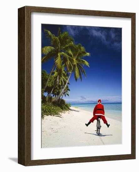 Father Christmas on Bicycle-null-Framed Photographic Print