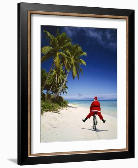 Father Christmas on Bicycle-null-Framed Photographic Print