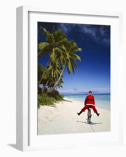 Father Christmas on Bicycle-null-Framed Photographic Print