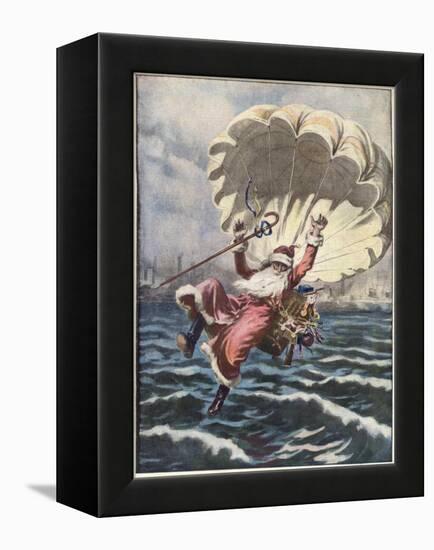 Father Christmas with a Parachute-null-Framed Stretched Canvas