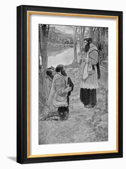Father Hennepin Celebrating Mass, La Salle and the Discovery of the Great West Parkman-Howard Pyle-Framed Giclee Print