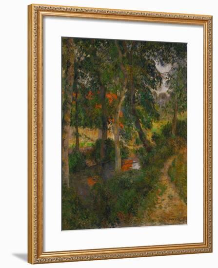 Father Jean's Walk or the Red Roofs, 1886-Paul Gauguin-Framed Giclee Print