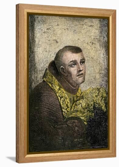 Father Junipero Serra, Franciscan Missionary to California, 1700s-null-Framed Premier Image Canvas