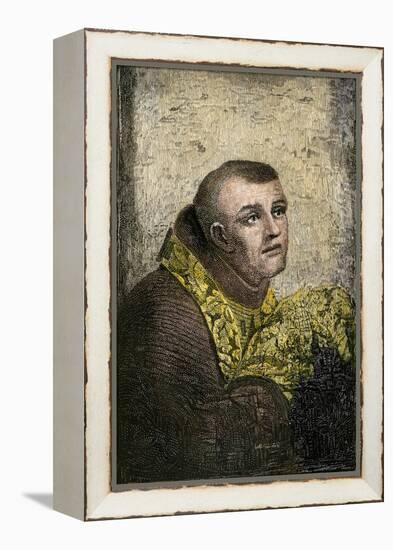 Father Junipero Serra, Franciscan Missionary to California, 1700s-null-Framed Premier Image Canvas