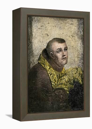 Father Junipero Serra, Franciscan Missionary to California, 1700s-null-Framed Premier Image Canvas