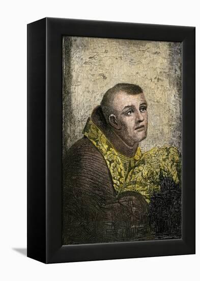 Father Junipero Serra, Franciscan Missionary to California, 1700s-null-Framed Premier Image Canvas