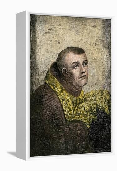 Father Junipero Serra, Franciscan Missionary to California, 1700s-null-Framed Premier Image Canvas