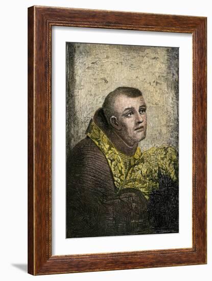 Father Junipero Serra, Franciscan Missionary to California, 1700s-null-Framed Giclee Print