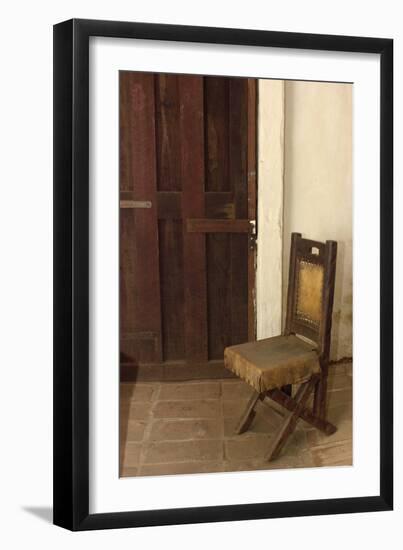 Father Junipero Serra's Chair in His Personal Quarters at San Diego Mission, Which He Founded 1769-null-Framed Photographic Print