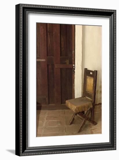 Father Junipero Serra's Chair in His Personal Quarters at San Diego Mission, Which He Founded 1769-null-Framed Photographic Print