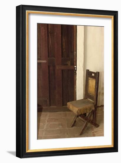 Father Junipero Serra's Chair in His Personal Quarters at San Diego Mission, Which He Founded 1769-null-Framed Photographic Print