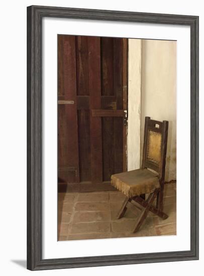 Father Junipero Serra's Chair in His Personal Quarters at San Diego Mission, Which He Founded 1769-null-Framed Photographic Print