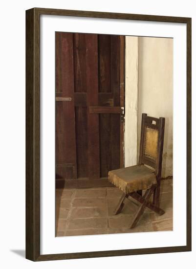 Father Junipero Serra's Chair in His Personal Quarters at San Diego Mission, Which He Founded 1769-null-Framed Photographic Print