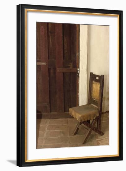 Father Junipero Serra's Chair in His Personal Quarters at San Diego Mission, Which He Founded 1769-null-Framed Photographic Print