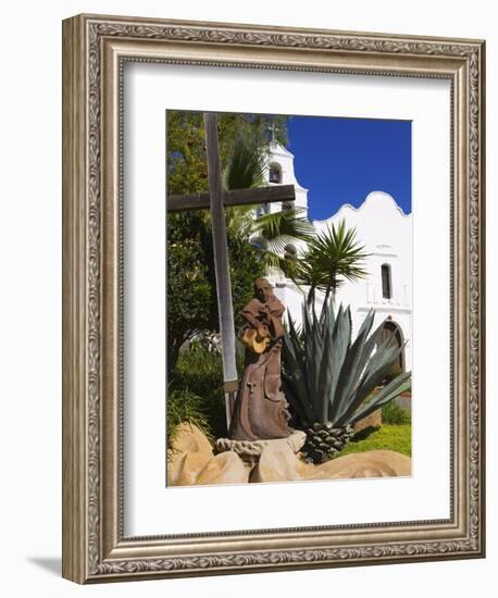 Father Junipero Serra Statue, Mission Basilica San Diego De Alcala, San Diego, California-null-Framed Photographic Print