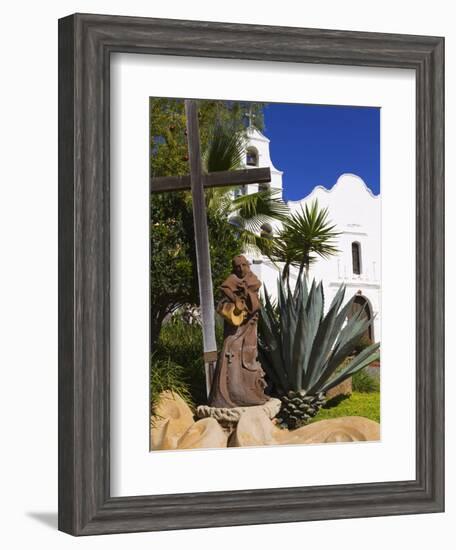 Father Junipero Serra Statue, Mission Basilica San Diego De Alcala, San Diego, California-null-Framed Photographic Print