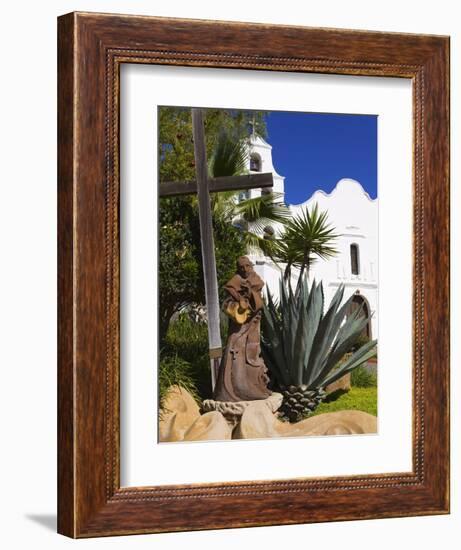 Father Junipero Serra Statue, Mission Basilica San Diego De Alcala, San Diego, California-null-Framed Photographic Print