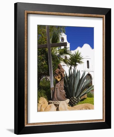 Father Junipero Serra Statue, Mission Basilica San Diego De Alcala, San Diego, California-null-Framed Photographic Print