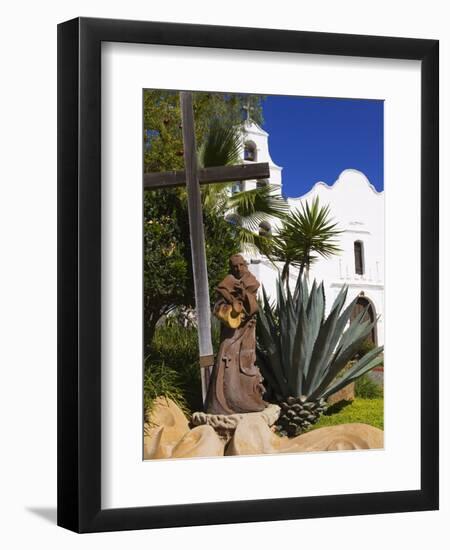 Father Junipero Serra Statue, Mission Basilica San Diego De Alcala, San Diego, California-null-Framed Photographic Print