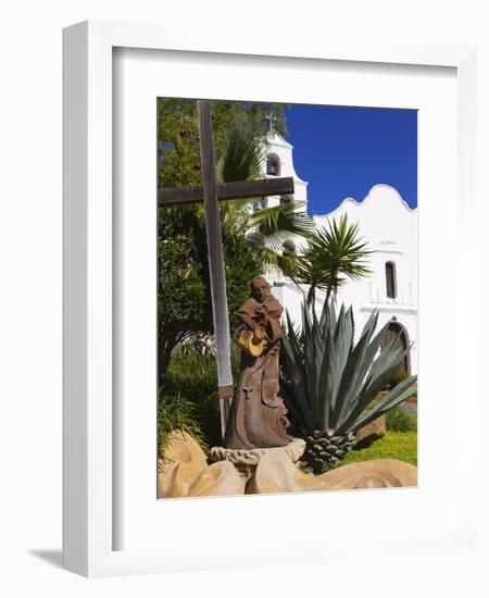 Father Junipero Serra Statue, Mission Basilica San Diego De Alcala, San Diego, California-null-Framed Photographic Print