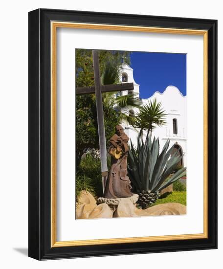 Father Junipero Serra Statue, Mission Basilica San Diego De Alcala, San Diego, California-null-Framed Photographic Print