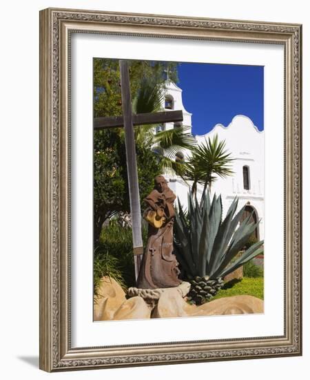 Father Junipero Serra Statue, Mission Basilica San Diego De Alcala, San Diego, California-null-Framed Photographic Print