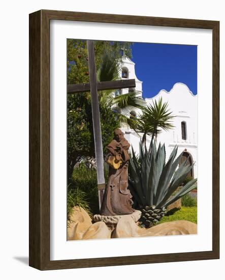 Father Junipero Serra Statue, Mission Basilica San Diego De Alcala, San Diego, California-null-Framed Photographic Print