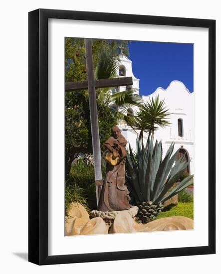 Father Junipero Serra Statue, Mission Basilica San Diego De Alcala, San Diego, California-null-Framed Photographic Print