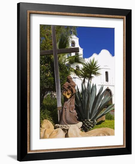 Father Junipero Serra Statue, Mission Basilica San Diego De Alcala, San Diego, California-null-Framed Photographic Print