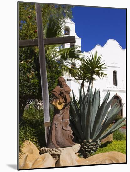 Father Junipero Serra Statue, Mission Basilica San Diego De Alcala, San Diego, California-null-Mounted Photographic Print