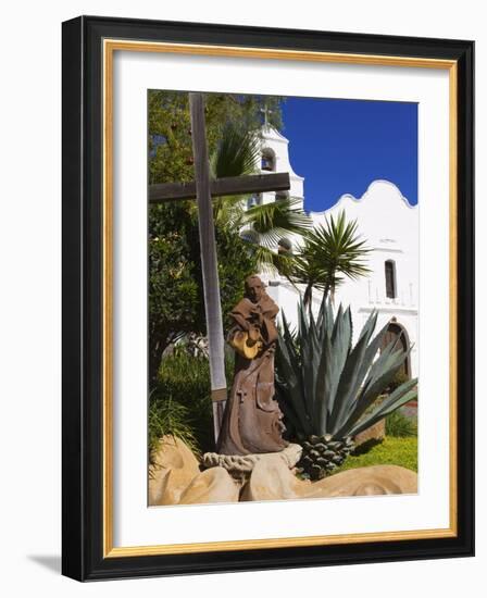 Father Junipero Serra Statue, Mission Basilica San Diego De Alcala, San Diego, California-null-Framed Photographic Print