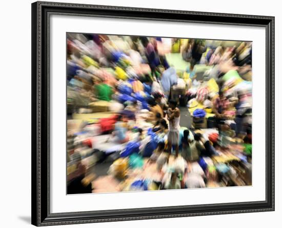 Father Kisses His Child Amidst Thousands of Evacuees Still Housed in a Gymnasium, Philippines-null-Framed Photographic Print