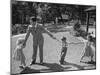 Father Playing in Yard with His Children-Wallace Kirkland-Mounted Photographic Print