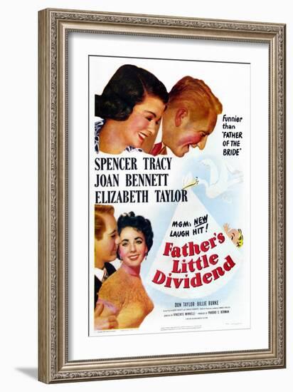 Father's Little Dividend, Joan Bennett, Spencer Tracy, Don Taylor, Elizabeth Taylor, 1951-null-Framed Premium Giclee Print