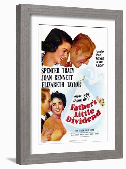 Father's Little Dividend, Joan Bennett, Spencer Tracy, Don Taylor, Elizabeth Taylor, 1951-null-Framed Premium Giclee Print