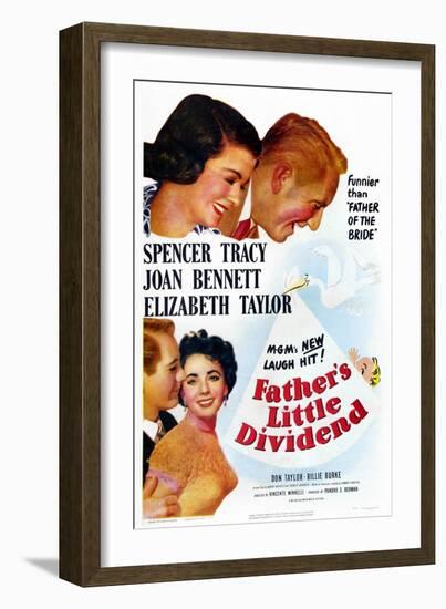 Father's Little Dividend, Joan Bennett, Spencer Tracy, Don Taylor, Elizabeth Taylor, 1951-null-Framed Premium Giclee Print