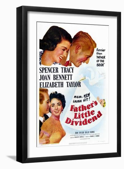 Father's Little Dividend, Joan Bennett, Spencer Tracy, Don Taylor, Elizabeth Taylor, 1951-null-Framed Premium Giclee Print