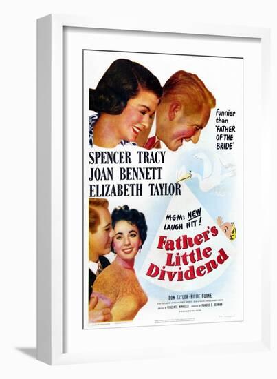 Father's Little Dividend, Joan Bennett, Spencer Tracy, Don Taylor, Elizabeth Taylor, 1951-null-Framed Premium Giclee Print