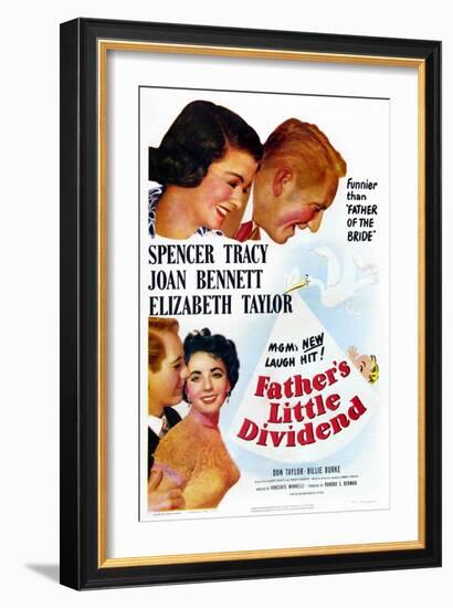 Father's Little Dividend, Joan Bennett, Spencer Tracy, Don Taylor, Elizabeth Taylor, 1951-null-Framed Premium Giclee Print