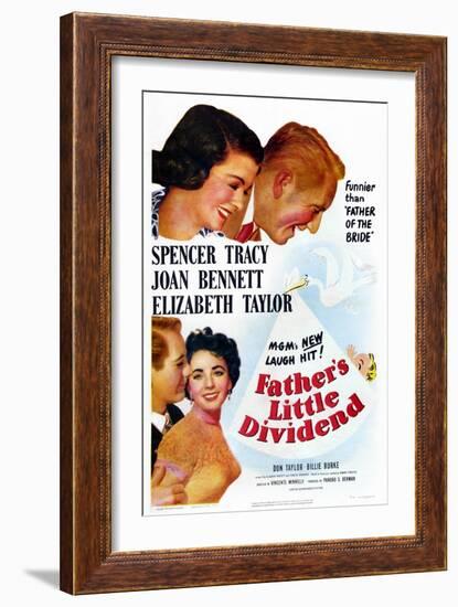 Father's Little Dividend, Joan Bennett, Spencer Tracy, Don Taylor, Elizabeth Taylor, 1951--Framed Art Print