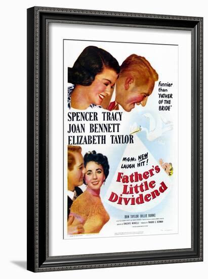 Father's Little Dividend, Joan Bennett, Spencer Tracy, Don Taylor, Elizabeth Taylor, 1951-null-Framed Art Print