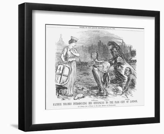 Father Thames Introducing His Offspring to the Fair City of London, 1858-null-Framed Giclee Print