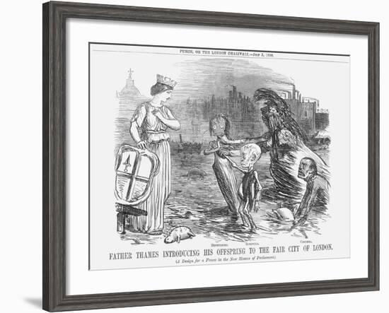 Father Thames Introducing His Offspring to the Fair City of London, 1858-null-Framed Giclee Print