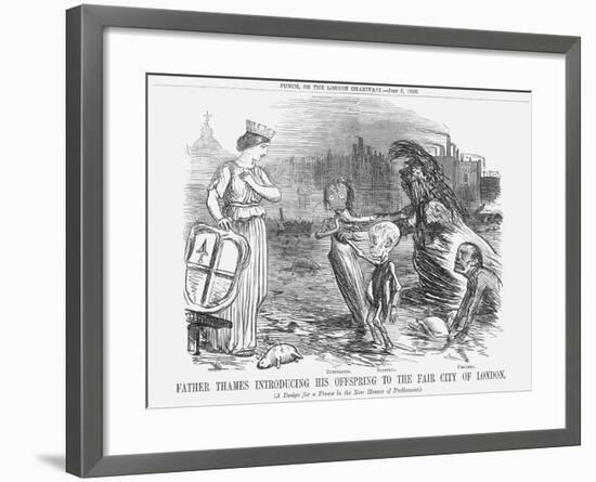 Father Thames Introducing His Offspring to the Fair City of London, 1858-null-Framed Giclee Print