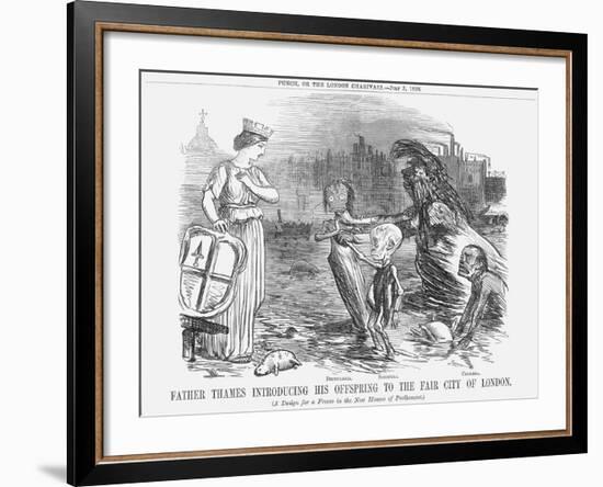 Father Thames Introducing His Offspring to the Fair City of London, 1858-null-Framed Giclee Print