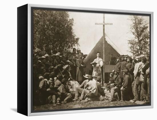 Father Thomas H. Mooney Leading Sunday Mass, 69th New York Infantry Regiment, 1861-Mathew Brady-Framed Premier Image Canvas