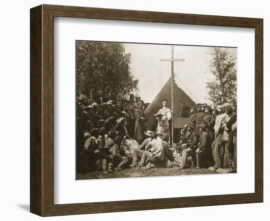 Father Thomas H. Mooney Leading Sunday Mass, 69th New York Infantry Regiment, 1861-Mathew Brady-Framed Giclee Print