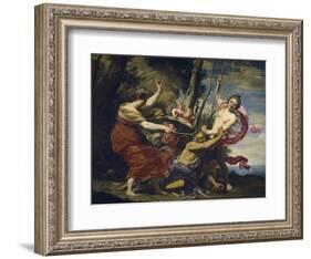 Father Time Overcome by Love, Hope and Beauty, 1627-Simon Vouet-Framed Giclee Print