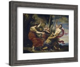 Father Time Overcome by Love, Hope and Beauty, 1627-Simon Vouet-Framed Giclee Print